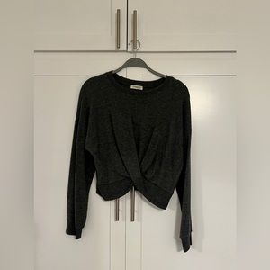 Cropped dark-grey sweater